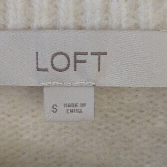 Loft Bobble Chunky Sweater Crewneck Cream Purple Blue 2023 Size S - Picture 5 of 7